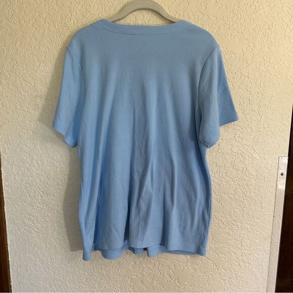 Quacker Factory Springtime Scenes V-Neck  Snap Up Cardigan‎ Light Blue Large - Picture 5 of 12